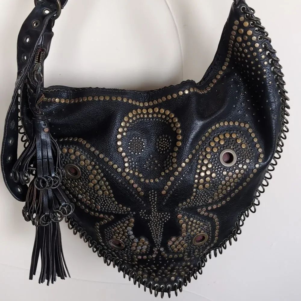 Cesare Pancotti Italian Leather Vintage Goth/ Medieval🗡️ Handbag -Extraordinary
